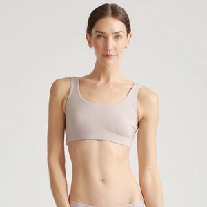 Quince Women's Organic Cotton Tank Bralette (2-pack) Mink S NIB